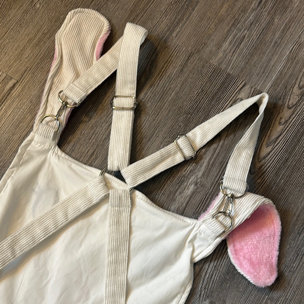 Sugar Thrillz Cream and Pink Bunny pinafore Dress - Picture 5 of 10